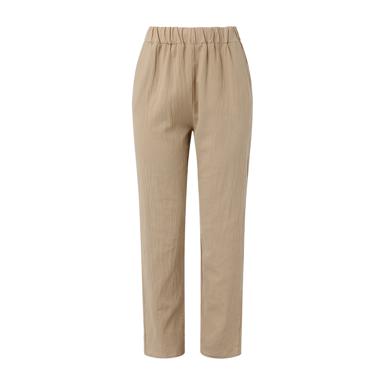thumbnail image 4 of Pantalones anchos de cintura alta para mujer: pantalones elásticos con cordón, poliéster, estampado, bolsillos laterales, corte deportivo informal., 4 of 8